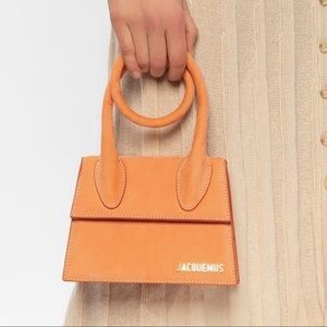 JACQUEMUS Le Chiquito Noeud Bag in Orange suede
